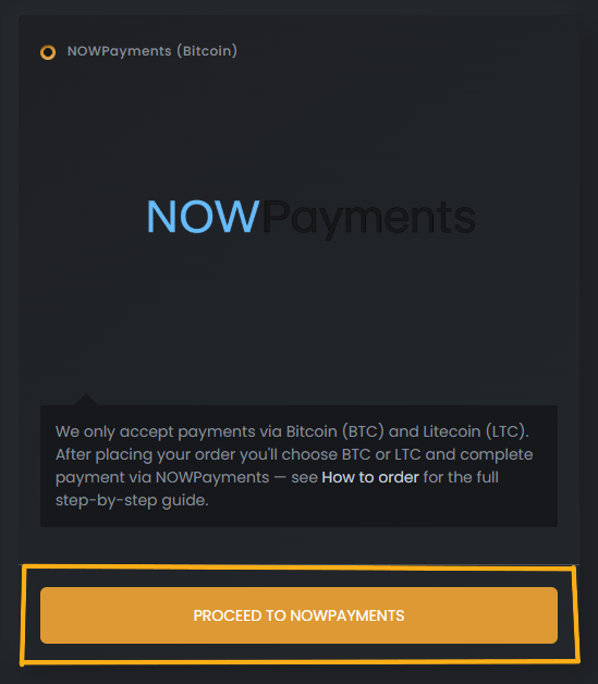 Prooced to btcpay - UGL OZ